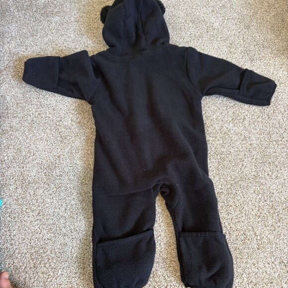 Fleece baby bunting suit black white 3-6 months NEW - Picture 8 of 8